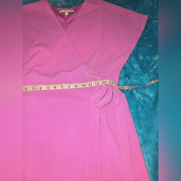 NWT Women's Lark & Ro Short Sleeve Crape Wrap Dress Size M - Picture 6 of 9